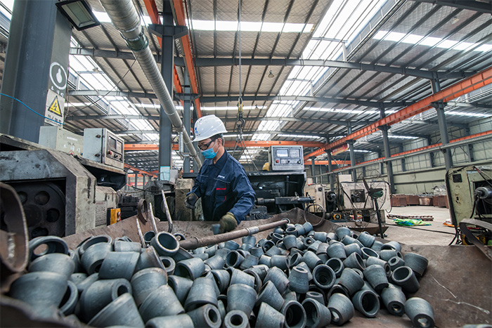 青岛网架配件-锥头加工车间